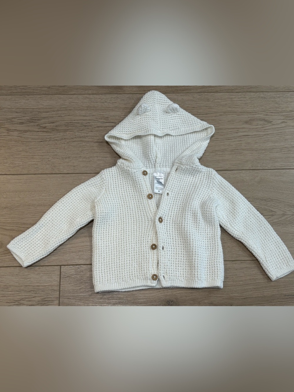 Carter’s Baby Hooded Knit Cardigan Sweater - Cream